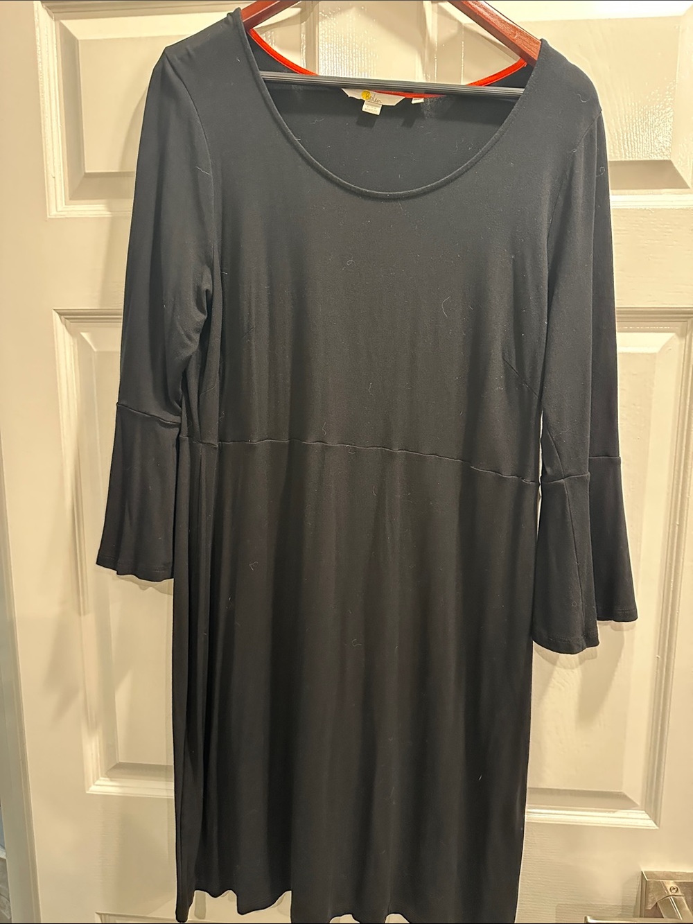 Boden Black Long-Sleeve Scoop Neck Dress